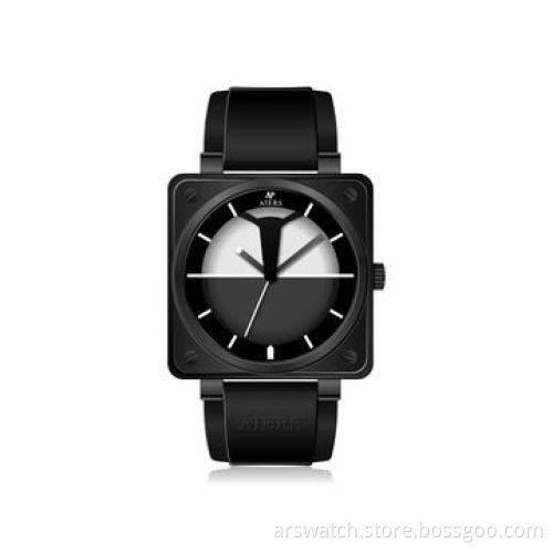 New arrival stainless steel watches for men, brown real leather strap, Swiss movement